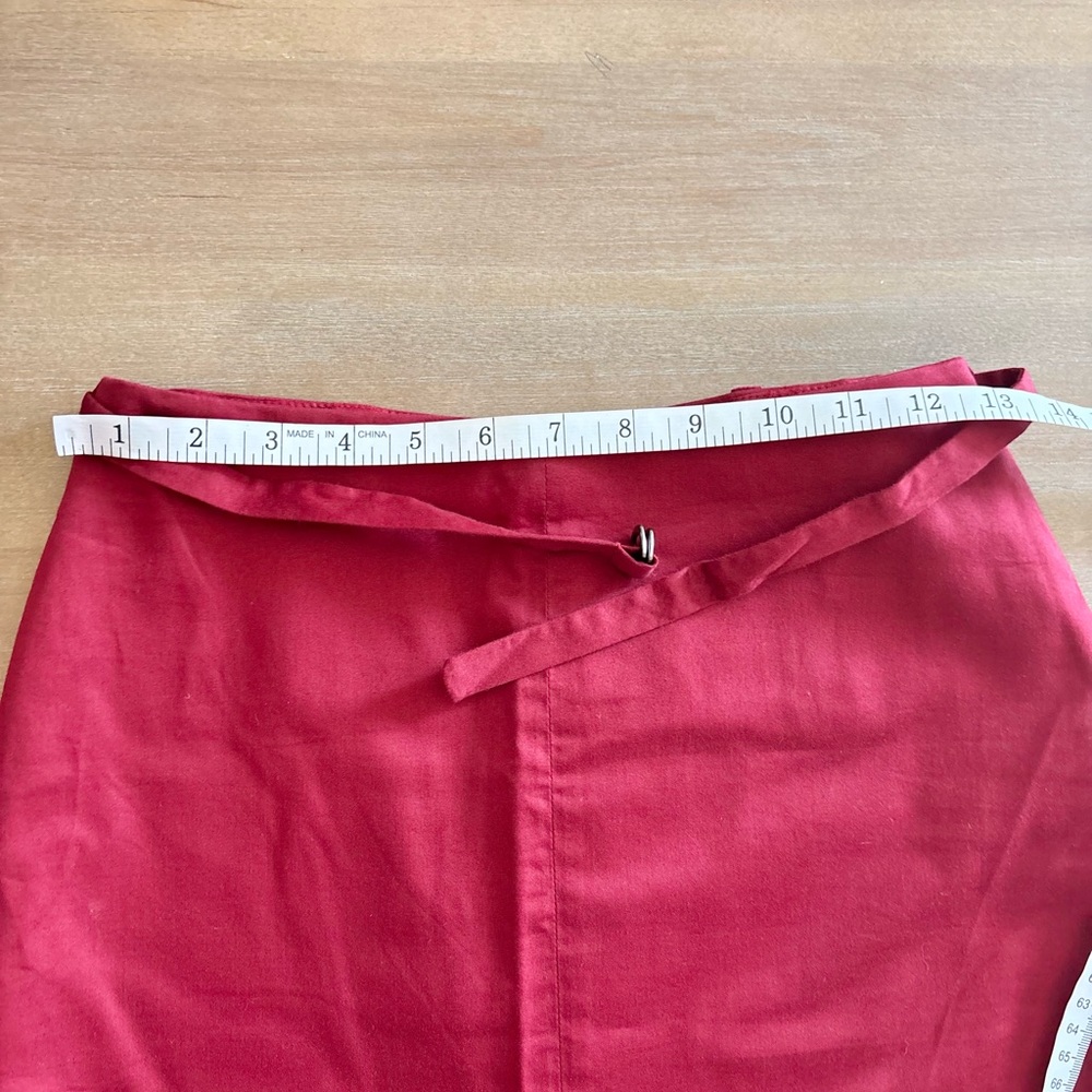 Banana Republic Vibrant Red Stretch Cotton Blend Belted Pencil Skirt, Sz 0 - Picture 4 of 8